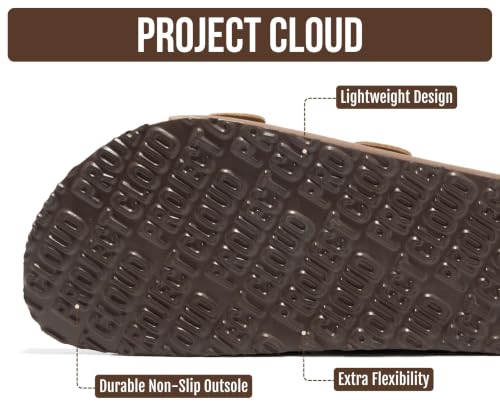 Image of Project Cloud Mens Sandals, 100% Genuine Leather Mens Slides (Heritage)