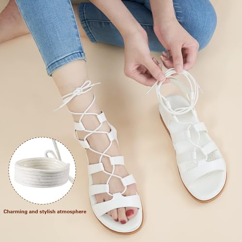 Image of HARENCE Summer Flat Sandals for Women: Comfortable Strappy Cross Lace Up Gladiator Flats Shoes Dressy Casual Non Slip Walking Sandal