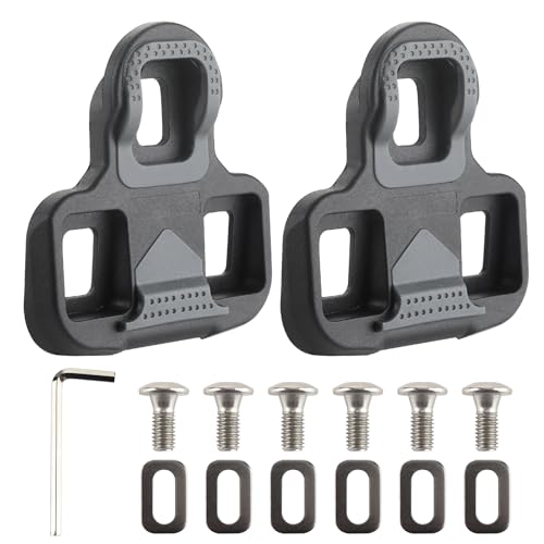 Bike Cleats Compatible with Look KEO Bike Grip Cleats Bicycle Cleats for Cycling Shoes Indoor Outdoor Road Mountain Cleat Set Road Pedals with mounting set Anti-Slip TPU Surface-Black