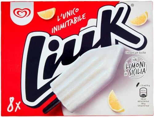 Algida Gelato Liuk con Limoni di Sicilia, 8 Barrette, 632 g (Surgelato)