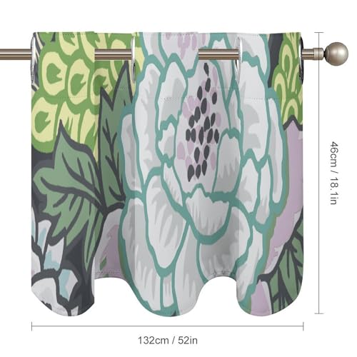 Cortinas de estilo asiático con estampado chinoiserie para ventana 6