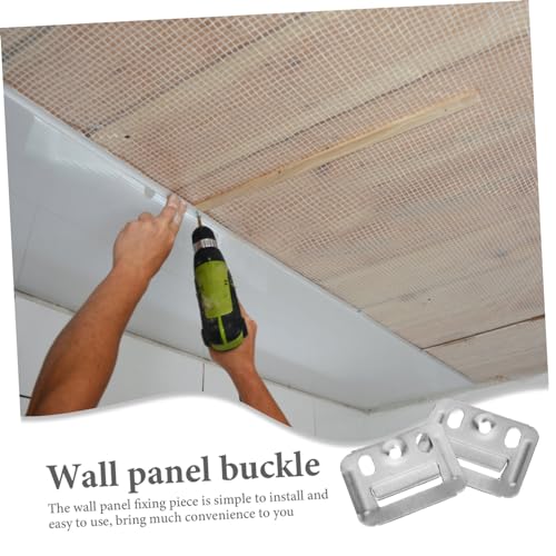 Image of Angoily 100pcs Heavy Duty Stainless Steel Picture Hangers Integrated Wall Panel Clamps for Easy Installation of Frames Mirrors and Art Bamboo Walls