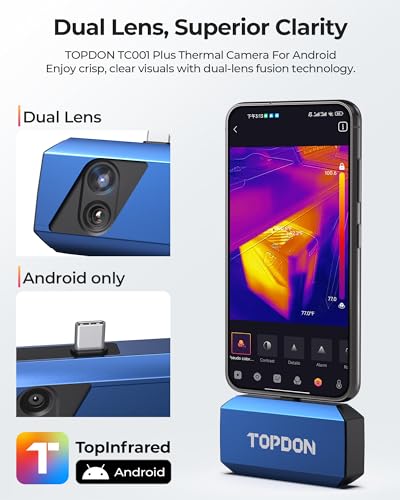 image for TOPDON TC001 Plus Thermal Camera for Android, 512 x 384 Super Resoluti