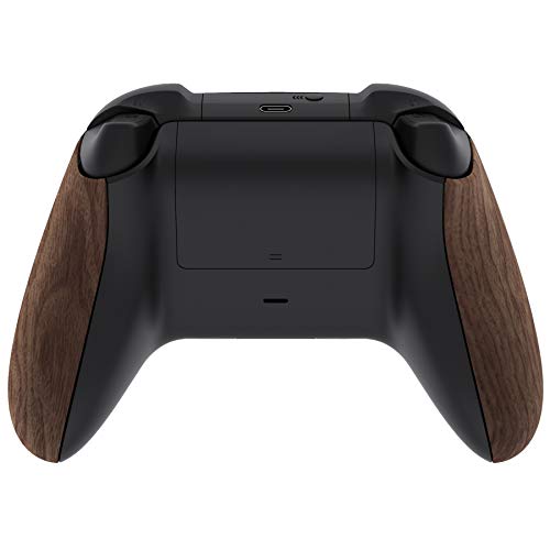 Image of eXtremeRate Controller Grip for Xbox Series X & S, Wood Grain Soft Touch Comfortable Side Rails, Replacement Back Panels Accessories Rear Shell for Xbox Core Wireless Controller