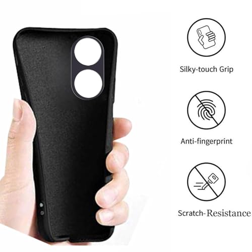 Image of BlazeTech for [ Oppo F23 5G ] Liquid Silicone Back Case Cover Flexible |Inner Lining| with Camera Protection Back Cover for [ Oppo F23 5G ] - Black