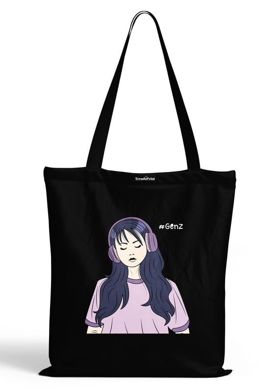 Image of TrendoPrint Reusable Shopping Bag Canvas Tote Bag for Grocery, College, Office & Shoulder Handbag Travel Bag for Men and Women (14x16 inches)