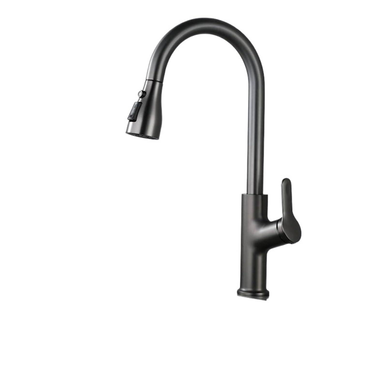 Grifo de cocina extraíble gris con tres modos de agua y rotación de 360° para fregadero