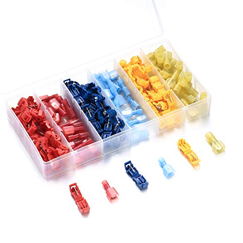 120 conectores de cable T-Tap conectores eléctricos rápidos, conector de cable aislado sin pelar