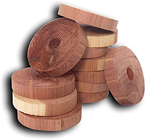 Cedar Fresh Red Cedar Wood Rings for Hangers | Set of 24 Brown
