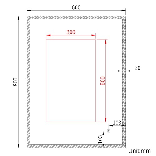 ELEGANT Bathroom Mirror with Shaver Socket 800x600mm Backlit LED Illuminated Bathroom Mirror with 3 Colors Dimmable | Touch Switch | Demister Pad, Vertical & Horizontal - Cosy Home Interiors ELEGANT Bathroom Mirror with Shaver Socket 800x600mm Backlit LED Illuminated Bathroom Mirror with 3 Colors Dimmable | Touch Switch | Demister Pad, Vertical & Horizontal - Image 9