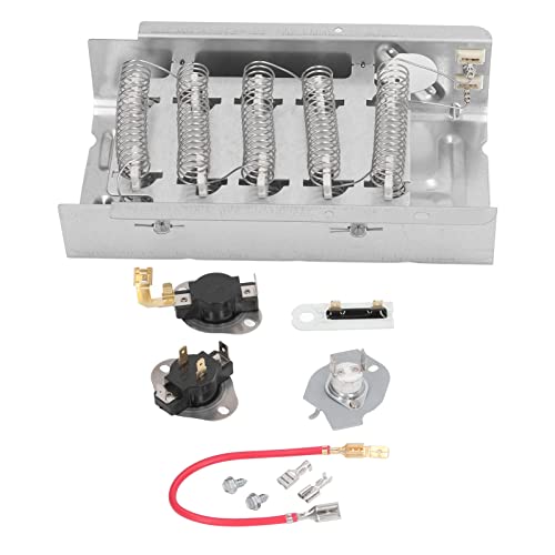 Elemento Calefactor para Secadora, OEM:279838 Elemento Calefactor + Termostato 3977393 Wp3387134 + Fusible 3977767 Wp3392519 Recambio Original, para W.Hirlpool Y K.Enmore (5400W, 240V)