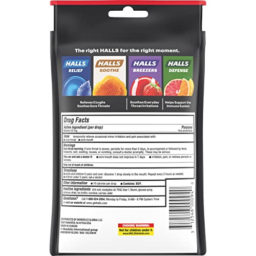 Halls Menthol Oral Anesthetic Drops, Intense Cool, Original, 30 Count #TOP1