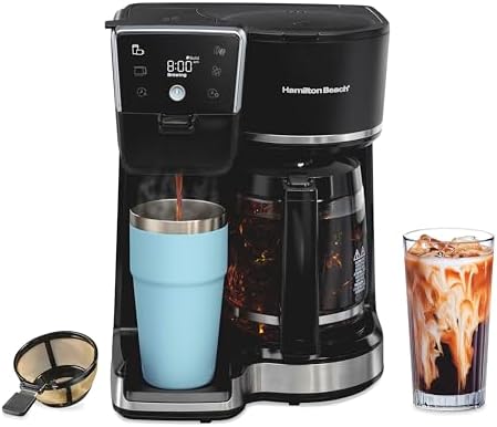 Hamilton Beach 2-Way 12 Cup Programmable Drip Hot and Iced Coffee...