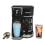 Hamilton Beach 2-Way Programmable Iced/Hot Coffee Maker, Single-Serve and 12 Cup Glass Carafe, 47500J
