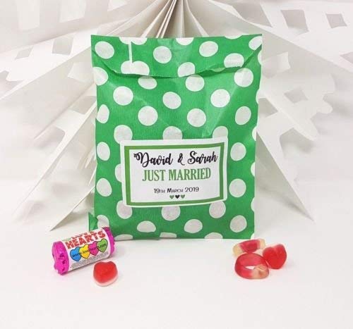 Treasured Forever Personalised Sweet Bags LABELS ONLY Birthday Candy Cart Wedding Favour (100)