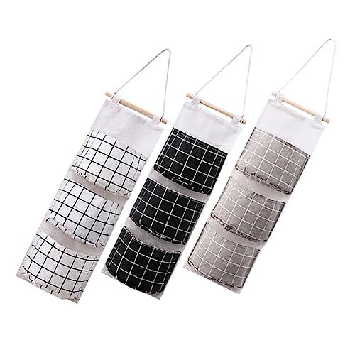 Alipis 3Pcs Creative Hanging Storage Bags with Wall Mounted Organizer for Bedroom Bathroom Kitchen Stylish Design for Home Organization