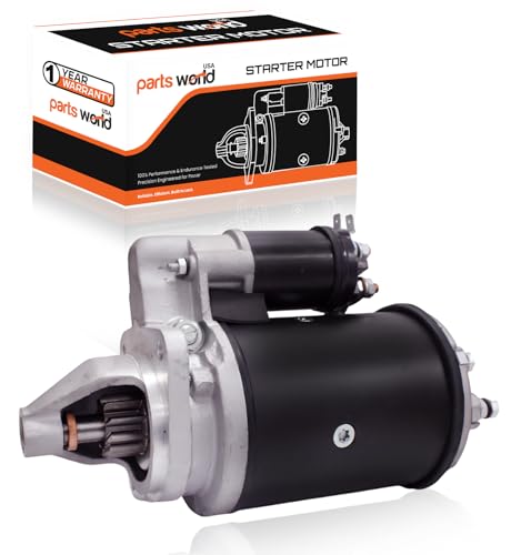 Starter 12V compatible con tractor Massey Ferguson MF-4225, MF-4233, MF-4235, MF-4270 (1997-2000), MF-6140, MF-6150 (1995-1998) modelo PW01-112 marca parts world USA miniatura 1