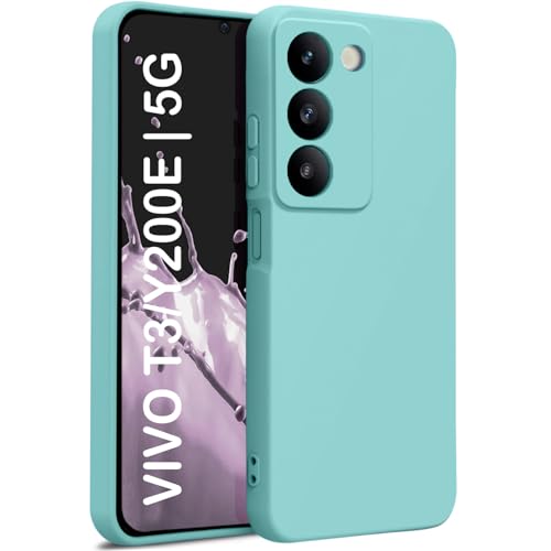 Image of TRUEUPGRADE Back Cover for Vivo Y200E 5G /Vivo T3 5G | Soft Silicone Rubberized Case with Camera Protection | Shockproof Bumper | Slim & Flexible | Sea Green