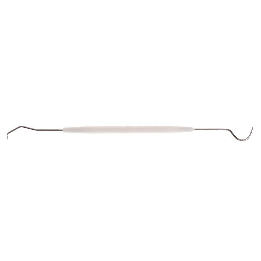 Doble para cabeza de dentista, sonda de higiene limpia, gancho de acero inoxidable, diseño ergonómico de mango para drenar, cesta de drenaje de verduras, cesta de drenaje de fregadero, cuenco