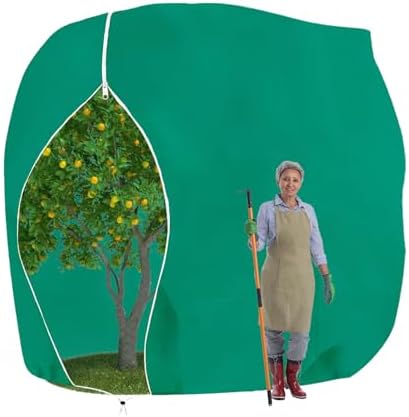 Kimgull 1 Stück Winterschutz für Pflanzen Frostschutz Schutzhülle Winterschutz Kübelpflanzensack mit Zugband, Wiederverwendbar Winter Pflanzenschutzsack Atmungsaktiv Reißfest 250X3