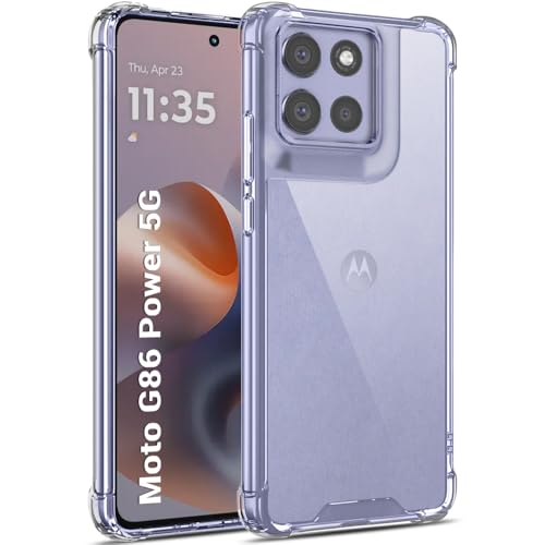 Image of TheGiftKart Crystal Clear Back Cover Case for Motorola Moto G86 Power 5G | Shock Proof 360 Protection | Hard Clear Back Cover Case for Motorola Moto G86 Power 5G (PC & TPU, Transparent Bumper)