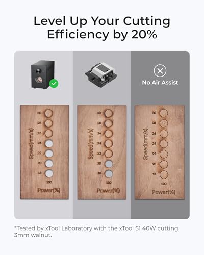 xTool Air-Compress Assist with Upgraded Metal Pump for xTool S1/M1 Ultra, 30L/min Air Output for Laser Cutter, Auto Control, Cut Cleaner and Faster