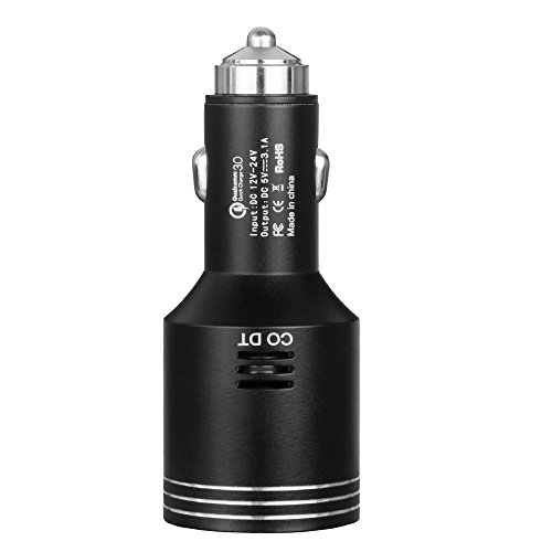 SOLOLIFE Multi-Function Car Carbon Monoxide Detector Dual USB Car Adapter LED Display, Fast Car Charger, Quick Charge 3.0 Adapter, Car CO Alarm Detector - (Black) - Thumbnail 3