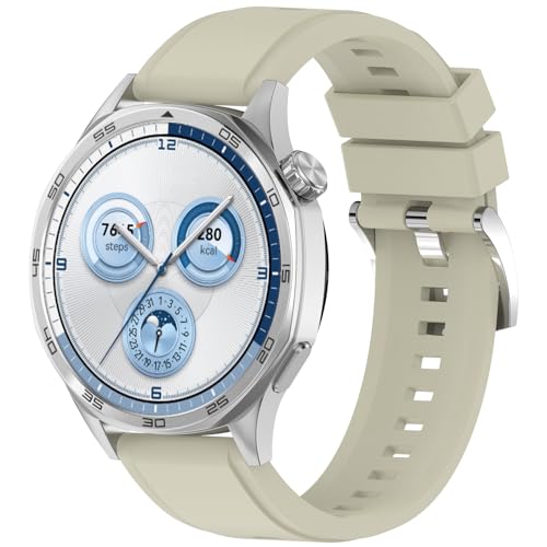 Band Compatible with Huawei Watch GT5 Pro 46MM for Women Men, 22mm Soft Adjustable Sport Silicone Replacement Straps Fit for Huawei Watch GT6 46mm Accessories (GY)