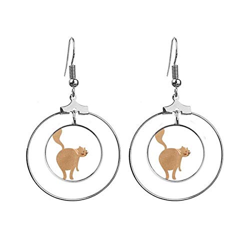 Boucles d'oreilles chat marron, le cadeau pendentif animal parfait