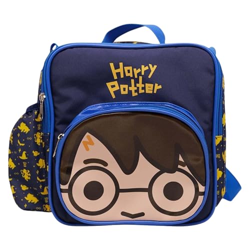 Zonacriativa - Mochila Lancheira Harry Potter Warner | Compartimento principal térmico, alça transversal removível e bolso para garrafa | Ideal para Hogwarts e lanches frescos