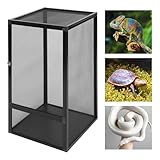 Terrario Nagarium Faunarium, superiore con rete rimovibile, lega di alluminio Faunabox rettili e anfibi, per camaleonti, lucertole, insetti e serpenti, 45 x 45 x 80 cm