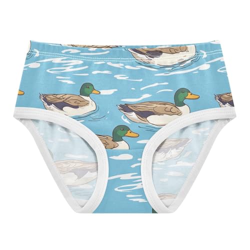 Ducks Swimming Girls' Underwear Cotton Mallard Girls Briefs Soft Toddler Underwear 2T