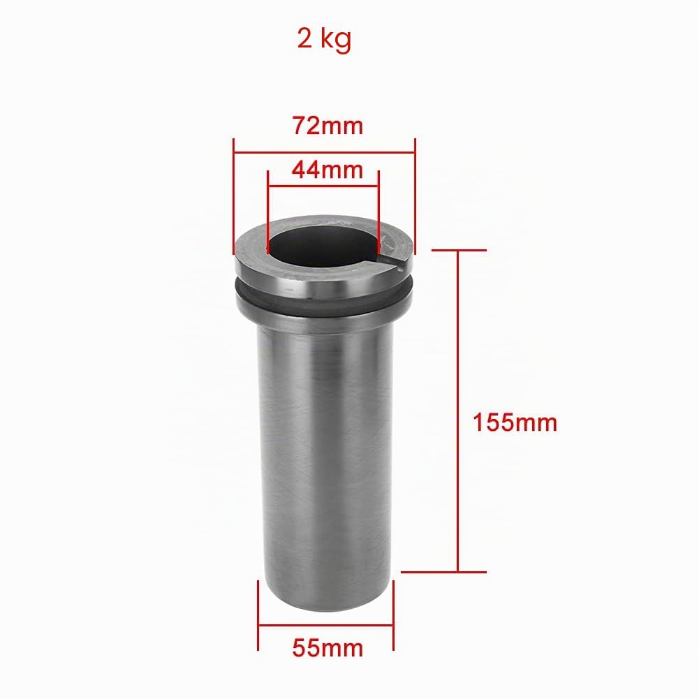 Hochreiner Graphittiegel, 1 Kg / 2 Kg / 3 Kg Graphittiegel Metallschmelzender Barrenform für Gold Silber Messing Aluminiumofen Gießen Schmuckwerkzeuge(2kg)