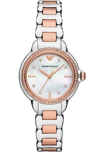 Emporio Armani Montre pour Femmes, 32 mm Mouvement à Quartz à Trois Aiguilles de Couleur...