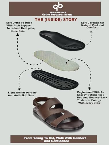 Image of Super Soft Ortho Friendly Adjustable Velcro strap Doctor Sandal & Cushioned Footbed Lightweight Anti-Slip Sole Casual Sandals in Dual Comfortable Stylish for Men BB1065