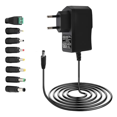 Alimentation 5 V 2 A transformateur CA/CC avec 8 connecteurs CC pour tels que tablettes téléphones hubs USB caméras de vidéosurveillance