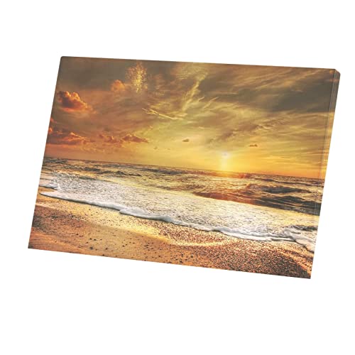 Toile imprimée couchée de soleil sur la plage 90x60 haute définition
