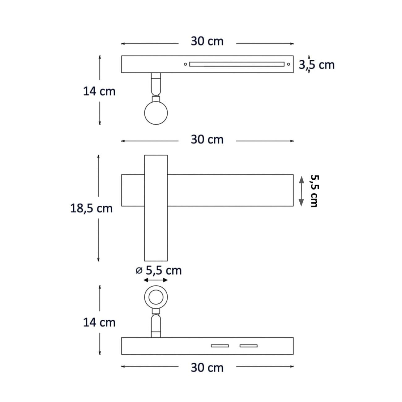 KOSILUM – Aplique de latón cabecera etiquetadora izquierda con interruptor – Lodvi – Izquierda – Luz blanca cálida – Iluminación salón dormitorio cocina pasillo – – 1718 lm – LED integrado – IP20