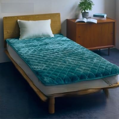 (アクリル敷きパッド 極暖 吸湿発熱 シングルサイズ ディープグリーン)100×205cm 大阪府忠