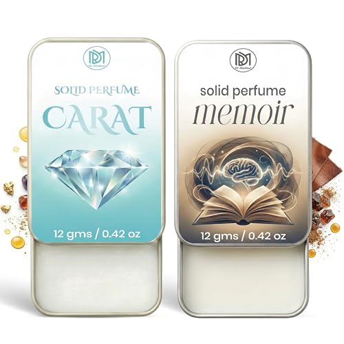 Image of Dr.Mashur Solid Perfume |Carat&Memoir Alcohol Free Wax Perfume Balm, Long Lasting | Pocket Tin 12g, Pack Of 2| Non Greasy Smooth Glide, Travel Friendly Men And Women