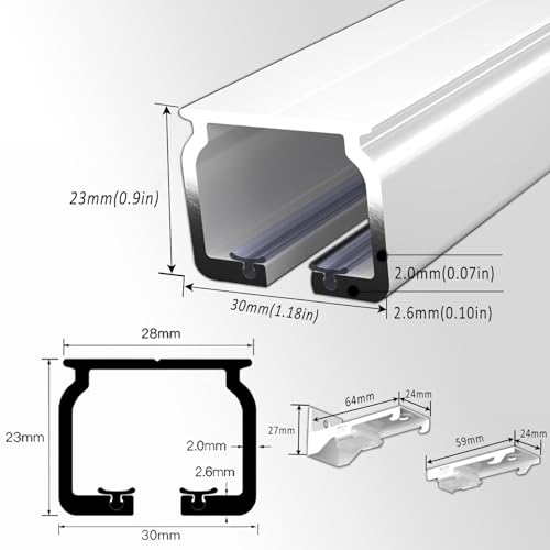 Separación de espacios con riel de aluminio de 260 cm para organizar tu casa con facilidad 6