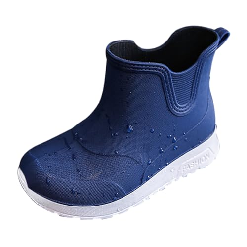 Generisch Botas de lluvia para niños y niñas antideslizantes y llevar cuatro botas de lluvia para niños escolares escolares moda casual todos los zapatos de agua al aire libre, azul, 33 EU