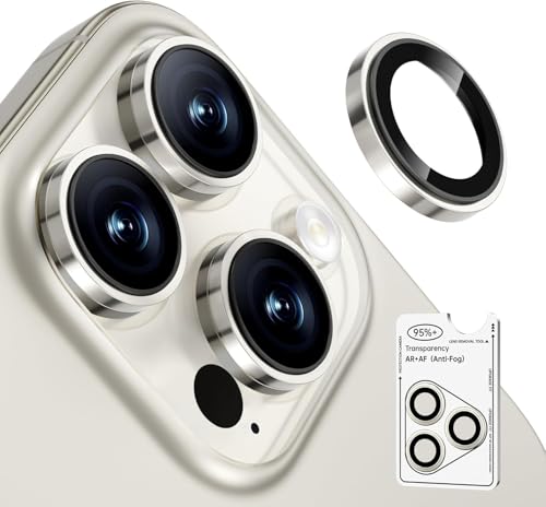 Image of Premium Camera Lens Protector Compatible For iPhone 13 Pro (Silver) Camera Lens Protector - 9H Tempered Glass, Military-Grade Anti-Scratch, Case-Friendly, Easy Install Frame