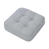 GOFORIT Memory Foam Seat Cushion，Kitchen Chair Cushions for Dining Chairs,Non-Slip Chair Pads with Removable Cover, 16'' x 16'', Grey