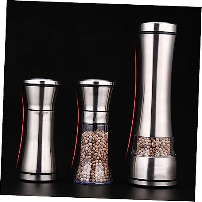 Unomor Stainless Steel Manual Pepper Mill Style Spice Grinder for Salt Beans Kitchen Tool