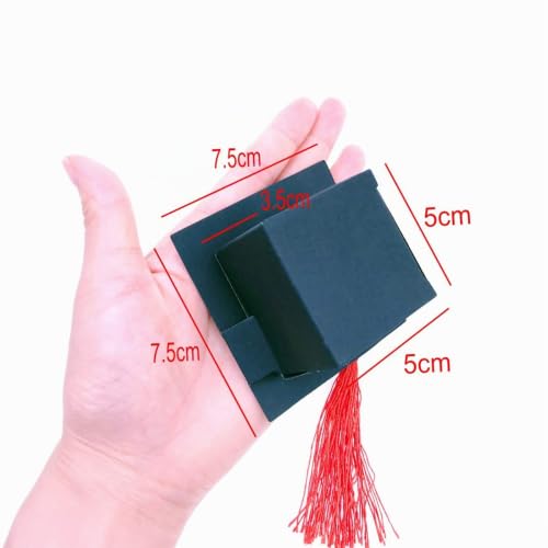 Miniatura 3 de Jzk 50 X Negro Papel Caja Dulce Graduación Gorro Con Borla Rojo Caja Regalo Para Fiesta Graduación Favorece Decoraciones Mesa Regalo