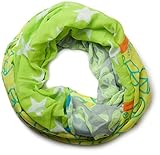 styleBREAKER Sterne Peace Totenkopf Skull Muster Loop Schlauchschal 01016044, Farbe:Hellgrün-Gelb