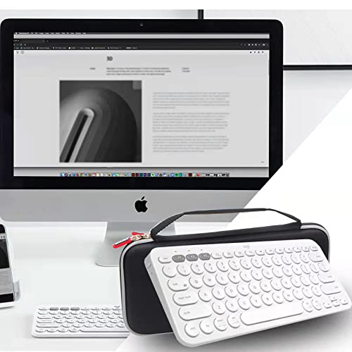 BTOPCASE Capa protetora rígida de EVA para armazenamento e teclado Bluetooth LOGITECH K380 para vári