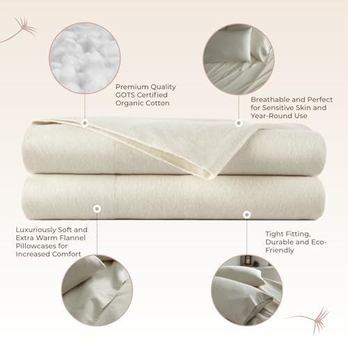 Image of Whisper Organics 100% Organic Cotton Flannel Pillowcases, Envelope Closure