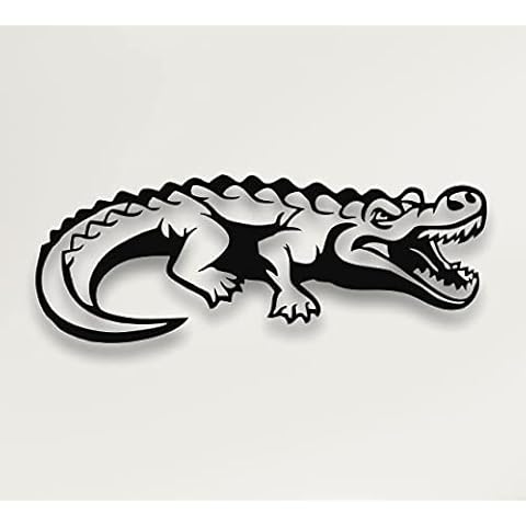 HRZZEOKV Metal Wall Art, Metal Alligator Art, Metal Crocodile, Metal Wall Decor, Interior Decoration, Animal Living Room Decor,24" W x 9.4" H / 60x24 cm Cover